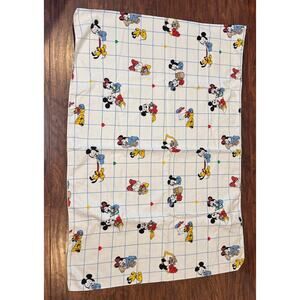 VTG Dundee Mickey Mouse Donald Baby Receiving Crib Blanket 37x25.5" Walt Disney